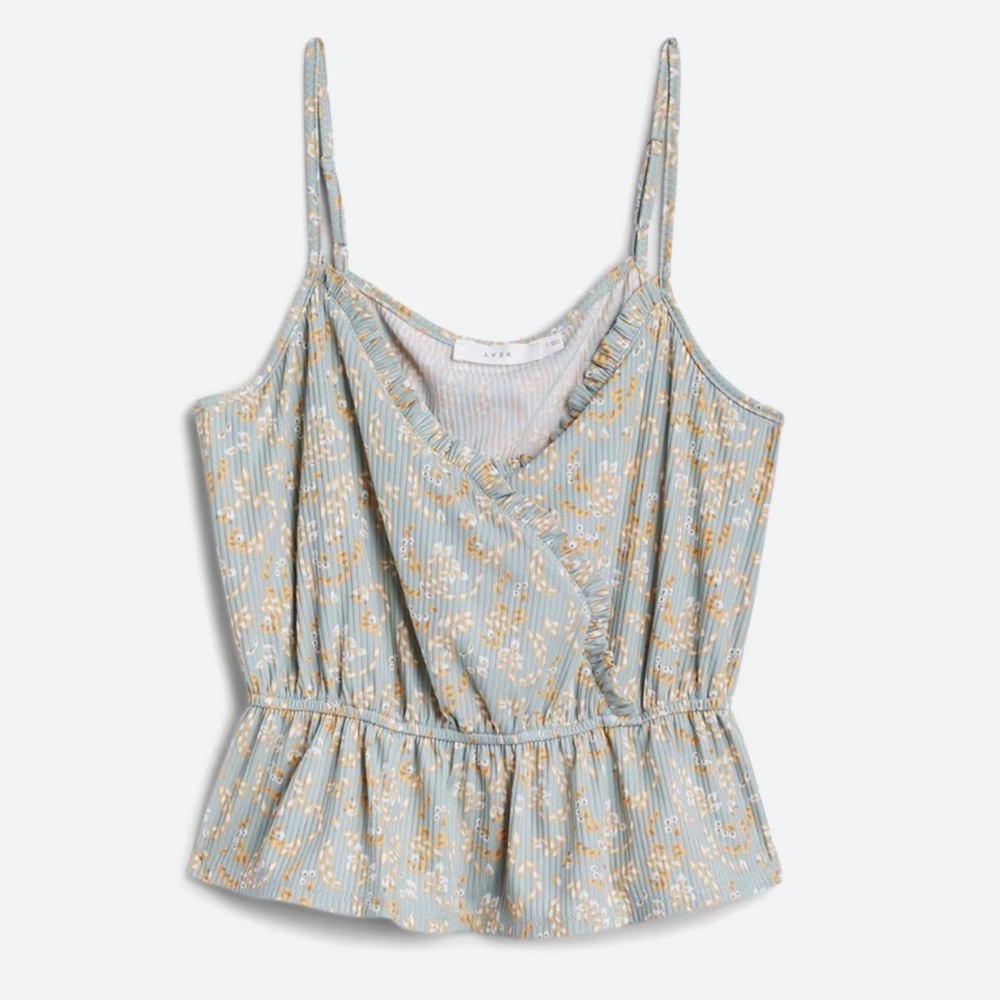 LUSH Dobbie Peplum Knit Tank Top